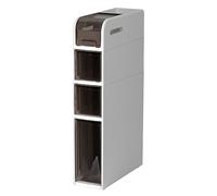 Bathroom Storage Cabinet Floor Freestanding Narrow Tall Cabinet with Clear Drawers and Casters for Kitchen, Living Room, Bedroom, Hallway, Toilet Gap, Laundry, White