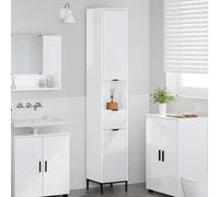 vidaXL Bathroom Cabinet with Door High Gloss White 31.5 x 33 x 190 cm