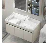Bathroom Storage Cabinet with 2 Doors, Modern Vanity Sink Combo, Laundry Board Design, Easy Assembly for Home and Hotel, Large Wash Basin