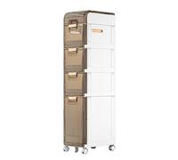 Bathroom Storage Cabinet with Wheels Waterproof Floorstanding Display Unit Slim Narrow Tower nizer for Towels Modern Bathroom Shelving Solution Space-Saving Design.