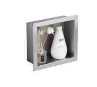 Bathroom Storage Niche Embedded Shower Box Single Recessed Wall Niche For Bathroom Shampoo Soap Toiletries Recess Waterproof Storage No Tiles Required Easy To Install,Single F,Single frame small