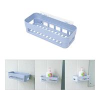 Bathroom Storage Organizer - Versatile Wall-Mounted Corner Shelf - Fits Glass, Tiles, and Mirrors - Strong PP Material - 1Pc (Blue)
