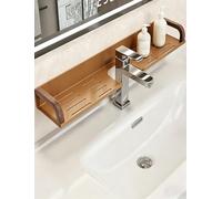 Bathroom Storage Shelves,20in Organizer Faucet Shelf with a Groove,No-Punch Bathroom Countertop Organizer,Above Sinks Drain Shelf Suitable(Gold)