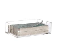 Bathroom Storage Tray, Elegant Crystal Clear Transparent Acrylic Material Non-slip Feet For Safe And Secure Easy Fill Access Multipurpose Napkin Caddy