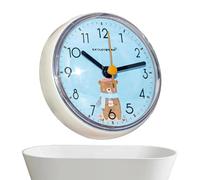 Bathroom Suction Cup Clock - Waterproof Anti-Fog Round Clock | Small Wall-Mounted Mini Clocks for Kitchen Bathroom and Poolside Use