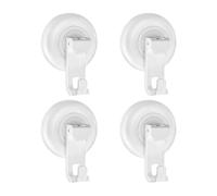 Bathroom Suction Hooks, Removable Shower Hanger, 2.16 Inch No-Drill Design, Key Holder Suction Cup for Wall, Glass, Kitchen, Bathroom, Black, White