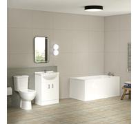 Bathroom Suite 1500mm Round Bathtub With 550mm Freestanding Vanity and Toilet