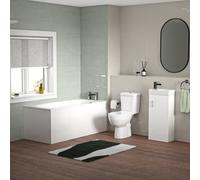 Bathroom Suite 1600mm Round Bathtub With 400mm Freestanding Vanity and Toilet