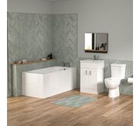 Bathroom Suite 1600mm Round Bathtub With 500mm Freestanding Vanity and Toilet