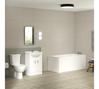 Bathroom Suite 1600mm Round Bathtub With 550mm Freestanding Vanity and Toilet