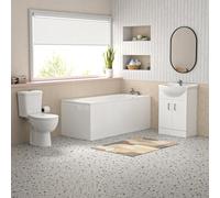 Bathroom Suite 1600mm Round Bathtub With Vanity and Toilet With Taps