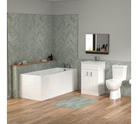 Bathroom Suite 1600mm Square Bathtub With 500mm Freestanding Vanity and Toilet