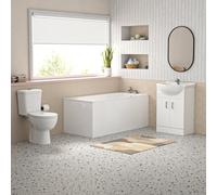 Bathroom Suite 1600mm Square Bathtub With Vanity and Toilet With Taps
