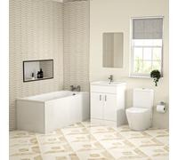 Bathroom Suite 600mm Freestanding Vanity With Toilet and 1600mm Bathtub