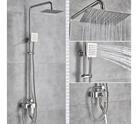 Bathroom Sus304 Brushed Big Rainfall Shower Set Bathroom Mixer Bath Shower Faucet Wall Mounted Hot And Cold Water Shower Faucet,A