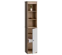 Bathroom Tall Boy 34x26x170cm with 6 Shelves and Door