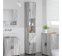 Bathroom tall storage cabinet Grey Sonoma 30x35x192 cm Engineered wood, metal 2D