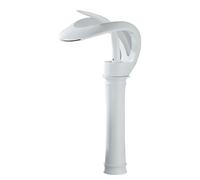 Bathroom Tall Waterfall Tap Hot and Cold Single Handle High Rise Basin Mixer Tap Brass Washbasin Mixer Tap,White