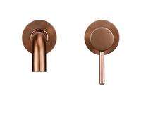 Bathroom tap， 1 Pcs Basin Faucet Sink Wall Mounted Brass Matte Black Single Handle(Brush Rose 210)