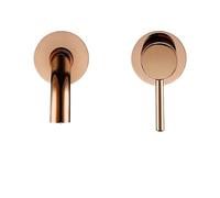 Bathroom tap， 1 Pcs Basin Faucet Sink Wall Mounted Brass Matte Black Single Handle(Polish Rose Gold 150)