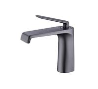 Bathroom Tap Waterfall Deck Mount Single Hole Basin Mixer Tap Single Lever,Gun Gray