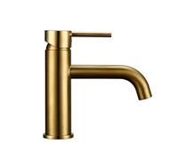 Bathroom Taps Basin Faucets Bathroom Faucet Round Matt Black White Brushed Copper and Gold Mixer Tap Small Sink(Color-2)