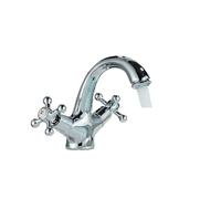 Bathroom Taps Faucet Bathroom Mixer in The Washbasin Taps with Two Handles Deck Mounted Hot Cold Water(Color-1)