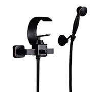 Bathroom Taps Mixer with Shower Set Waterfall Wall Hanging Single Handle Copper Hot and Cold Bathroom Faucet- Black Retro (Color : Black Retro)