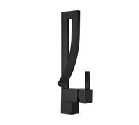 Bathroom Taps Waterfall, Hot and Cold Single Hole Taps for Bathroom Basin, Brass Single Lever Tap,Black Safehappy
