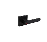 Bathroom Three-Pole Lock with red and Green Indicator Light to Lock The Door Handle(Matt Black)