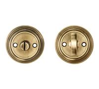Bathroom Thumbturn And Release Handle Reeded Design 55mm Dia Antique Bronze