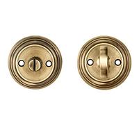 Bathroom Thumbturn and Release Handle - Reeded Design - 55mm Dia- Antique Bronze | Locking Thumb Turn and Release Handle - Screwless Rose - for Use with Lever on Rose Door Handles