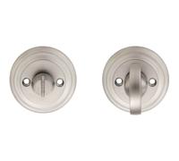 Bathroom Thumbturn And Release Handle Reeded Design 55mm Dia Satin Chrome