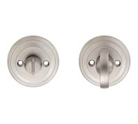 Bathroom Thumbturn And Release Handle Reeded Design 55mm Dia Satin Chrome Loops Multi One Size