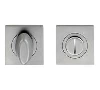 Bathroom Thumbturn Lock and Release Handle Square Rose Satin Chrome