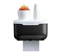 Bathroom Tissue Box with Wall Mounted Holder, Black F