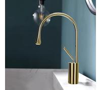 Bathroom, Toilet, Basin, Faucet, Raised Table, hot and Cold, Splash Proof, Faucet, White, Gold, Low