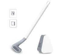 Bathroom Toilet Bowl Scrubber Brush Golf with Storage Box Non-Scratch Bristles Hanging Odorless and Holder Set for Bathroom Plunger Silicone Cleaner