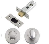 Bathroom Toilet Door Mortice Tubular Deadbolt 64mm with Turn and Release Satin Stainless Steel Zoo Hardware
