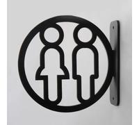 Bathroom Toilet Door Sign for Home Office Restroom Conference Hotels Hospital, bathroom Door Indicator,Acrylic, 18x18cm/7x7Inch, 1PC