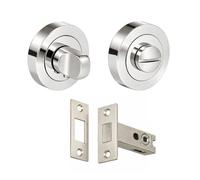 Bathroom Toilet Door Thumb Turn and Release Deadbolt Kit 76mm (57mm Backset) - Polished Chrome