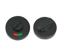 Bathroom Toilet Door Turn and Release Indicator Lock, Stainless Steel Privacy Indicator Door Lock for Toilet Bathroom, 53mm(Black)