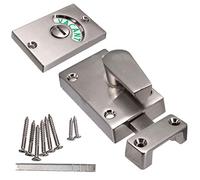 Bathroom Toilet Lock, Zinc Alloy Vacant Engaged Privacy Bolt Door Latch with Indicator for Home, Office and Changing Room - Nickel Brushed