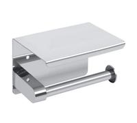 Bathroom Toilet Paper Roll Holder Wall-Mounted With Mobile Phone Storage Shelf