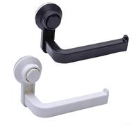 Bathroom Toilet Roll Holder Non Perforated Tissue Holder, Space Saving Bathroom Toilet Paper Holder Rack, Suction Cup Design(Black)