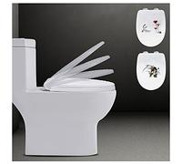 Bathroom Toilet Seat, Soft Close White, Quick Release for Easy Clean, Oval Toilet Seat, Standard Size, Durable Loo with Stainless Steel Adjustable Hinges(Dandelion)