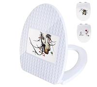 Bathroom Toilet Seat, White Heavy Duty Oval Quick Release Soft Close Bathroom Decorative with Stainless Steel Adjustable Hinge for Easy Clean(Orchid)