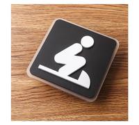 Bathroom Toilet Signs Squatting Reminder Signs WC Doorplate Acrylic Signage Door Sticker Restroom Plaque Plates Logo Mark(B)