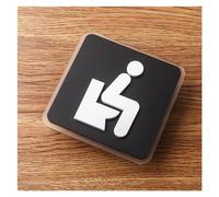 Bathroom Toilet Signs Squatting Reminder Signs WC Doorplate Acrylic Signage Door Sticker Restroom Plaque Plates Logo Mark(A)