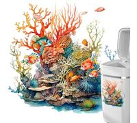 Bathroom Toilet Stickers - Durablle, Strong-Back Underwater World Toilet Lid Decals, Decorative Adhesive | Fun Bathroom Decoration for Hotels Schools Family Bathrooms Shopping